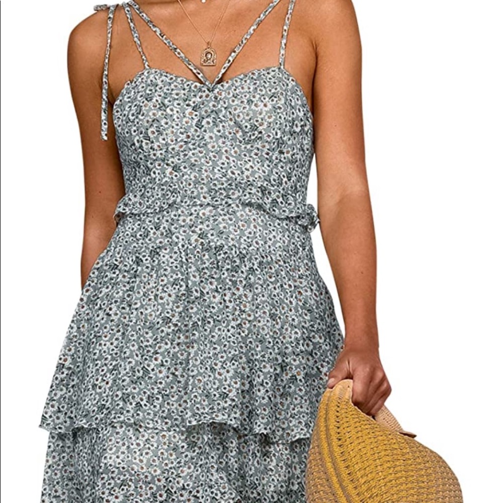 ⭐️Blue floral straps dress